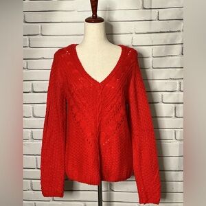 3/$20 H&M Vibrant Red V-Neck Sweater